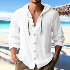 Camicia uomo tinta unita lino