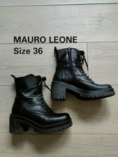 Stivaletti Pelle Nera Mauro Leone Con Tacco