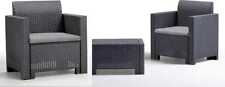 BICA Salotto giardino eff Rattan set Giardino 3 pezzi Antracite 9073.4 Nebraska