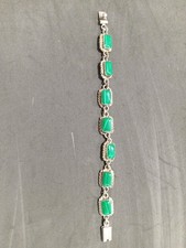 Braccialetto Vintage Argento E Malachite
