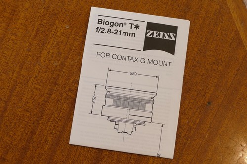 Zeiss biogon 8 21 - zeiss, g