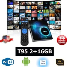 T95 Android TV Box Quad Core 6K WIFI HD 2+16GB Lettore Media Stream