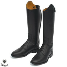 Stivali equitazione lunghi in pelle Rhinegold Young Rider Berlin - taglie 13-5 - suola antiscivolo