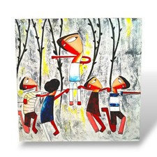 Quadro etnico acrilico su tela