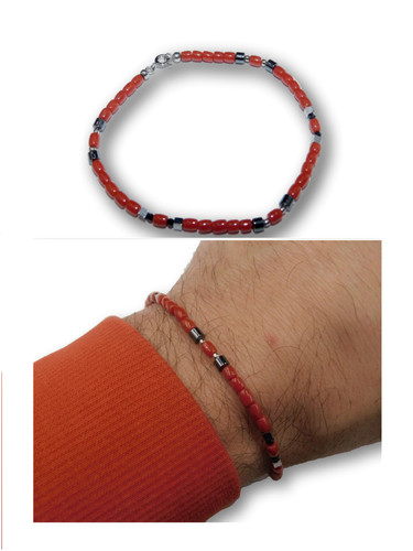 Bracciale corallo pietre - bracciale,