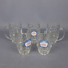 Servizio Boccali Da Birra In Cristallo Marchiati Nastro Azzurro Da 5 Persone Vin