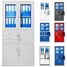 Armadio da Ufficio Archivio Armadietto Metallo con Cassaforte Scomparto segreto