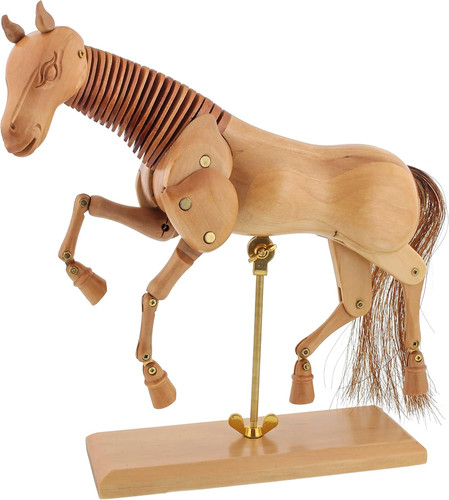 Wooden horse artist - wooden, drawing