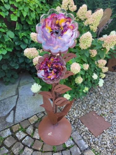 Fiore vetro inox zoe - in, rosa