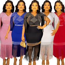 Abito donna africano maxi sera festa nappa caftano Abaya Ankara Dashiki