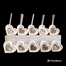 10X Mini Profumatori Cuore bomboniera Decorazione Legno Profumatore Lotto Stock 