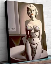Jacob Hitt fa Marilyn Monroe in stile Picasso 40x30CM con COA nudo a prova d'artista