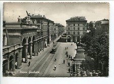 1960 Bologna Piazza Garibaldi DEST. Firenze FG B/N VG ANIMATA tram bici