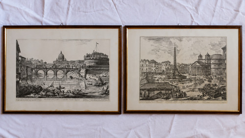 Piranesi coppia quadri - g.b.,