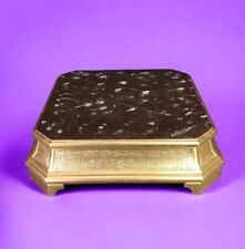 Base legno indorata foglia oro scolpita a mano per santi 23x23cm 