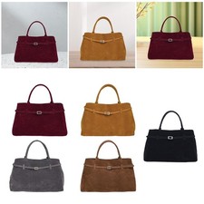 Borsa in pelle scamosciata per