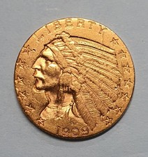 USA 5 dollari 1909 - D - India