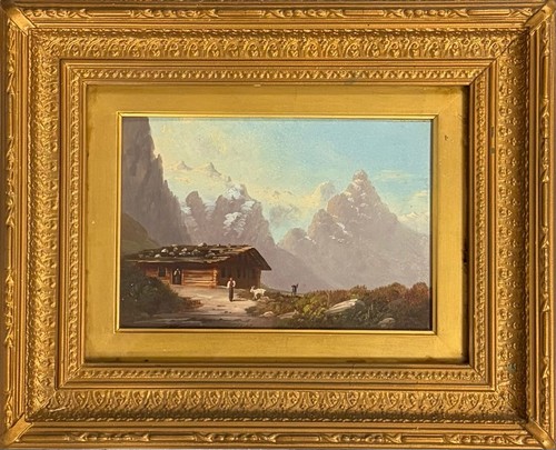 Antico dipinto olio tavola - dipinto, su