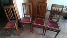 4 SEDIE IN LEGNO RUSSE STILE IMPERO META' DEL 1900