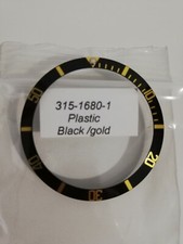 FIT ROLEX SUBMARINER 5513 1680 INSERTO GHIERA NERA ORO aftermarket