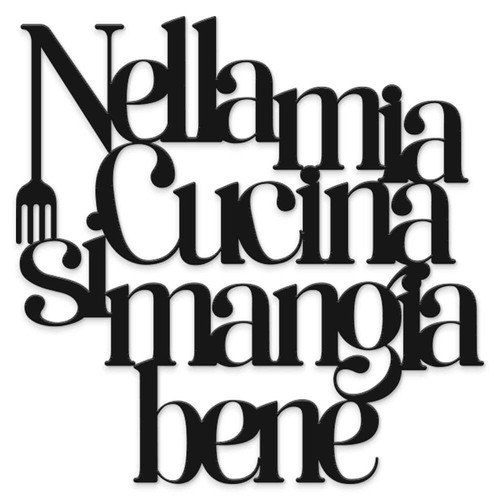 Scritta legno nella mia - in,