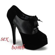 Scarpe Velluto Nere plateau