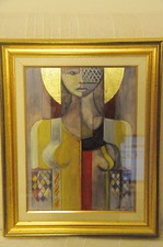 CARLO BRENNA - OLIO SU TAVOLA - DONNA ONIRICA