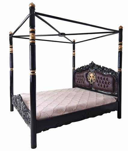 Steampunk letto mogano doppio - letto,