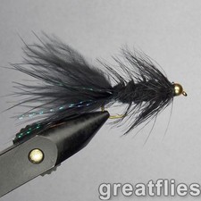 1 dozzina (12) - Woolly Bugger - NERO - Testa di perline
