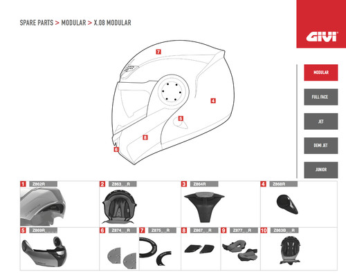 Z862r givi ricambio paravento - z862r,