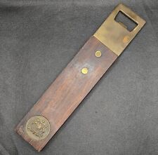 Apribottiglie vintage ottone legno Made in Italy onore stemma stemma 10,75"