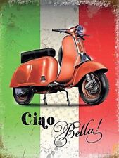 Vespa Ciao Bella Bandiera Grande Insegna Acciaio 400mm x 300mm ( Og )