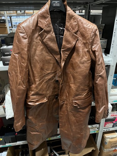 Trench pelle effetto vintage - effetto,