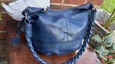 Borsa a mano vintage blu navy