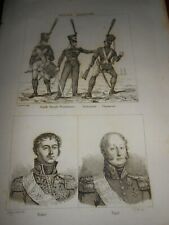 1836 INCISIONE GUARDIA REALE PRUSSIANA FANTERIA CACCIATORI BEKER PAYOL NAPOLEON