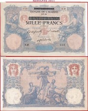 $ TUNISIA 1.000 1000 FRANCHI 8,7. 1892 Occupazione tedesca 1942 - P 31 UNC perfetto