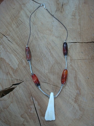 Collana tribale handmade dente - collana,