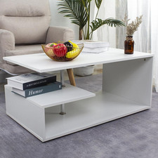 Tavolino Da Salotto Bianco Soggiorno Caffe Porta PC Tavolo Salone Laterale Divan