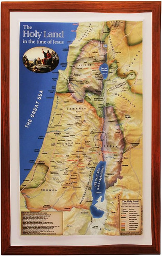 Raised relief map israel - raised,