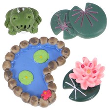  36 Pezzi Giardino in Miniatura Foglia di Loto Laghetto di Loto Ornamento Decorazione per