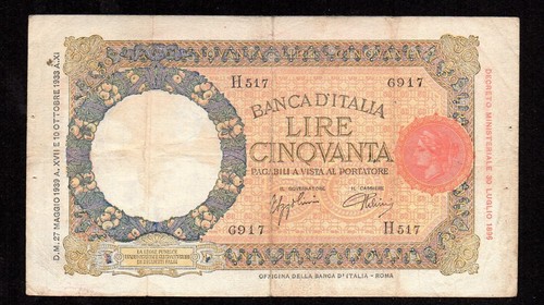 Banconota cinquanta lire - banconota,
