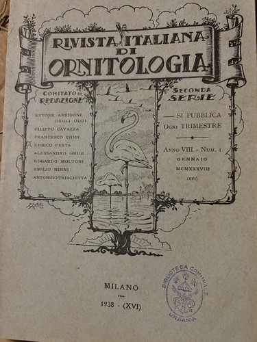 Rivista ornitologia anno - rivista,