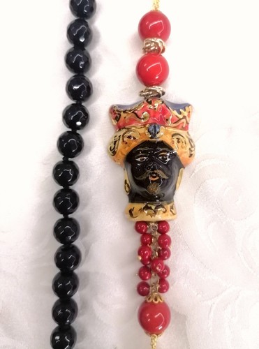 Collana testa moro maschile - collana,