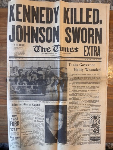 Raro giornale jfk assassinio - raro,