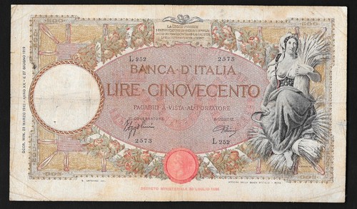 Italia banconota 500 lire - -,