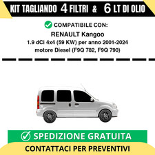 Tagliando per RENAULT Kangoo 1.9 dCi 4x4 59 kw Diesel 2001-2024 - 6 Lt di oli...