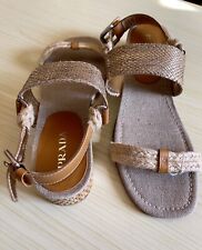 PRADA Sandali Donna 41 IT Paglia Vienna corda pitone oro Vienna Straw Python NEW