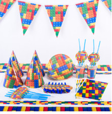 BANDIERINA mattoncini colorati, festa mattoncini colorati, compleanno mattoncini