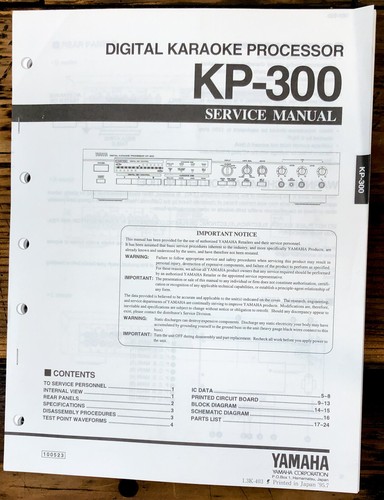 Yamaha 300 manuale di - yamaha, kp-300