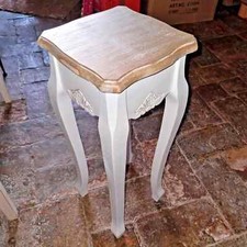 Tavolino d'Appoggio Shabby Portavasi Portatelefono Legno - 25,4 x 25,4 x 62,5 cm